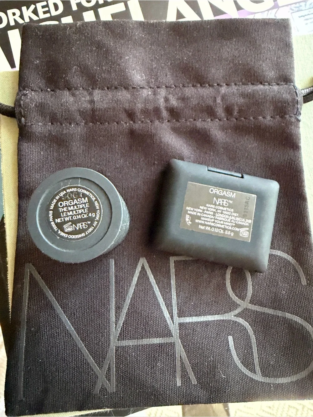 New NARS Orgasm 3 piece bundle The Multiple and blush and pouch